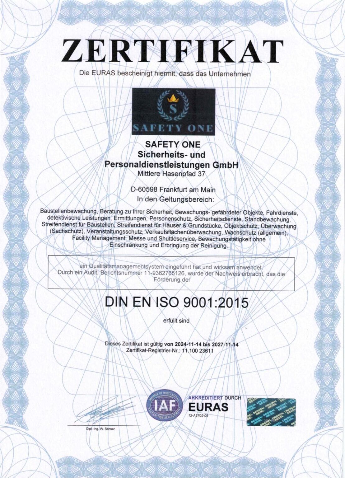 Safety One Workmaster SAFETY ONE Sicherheits- und Personaldienstleistungen UG ...